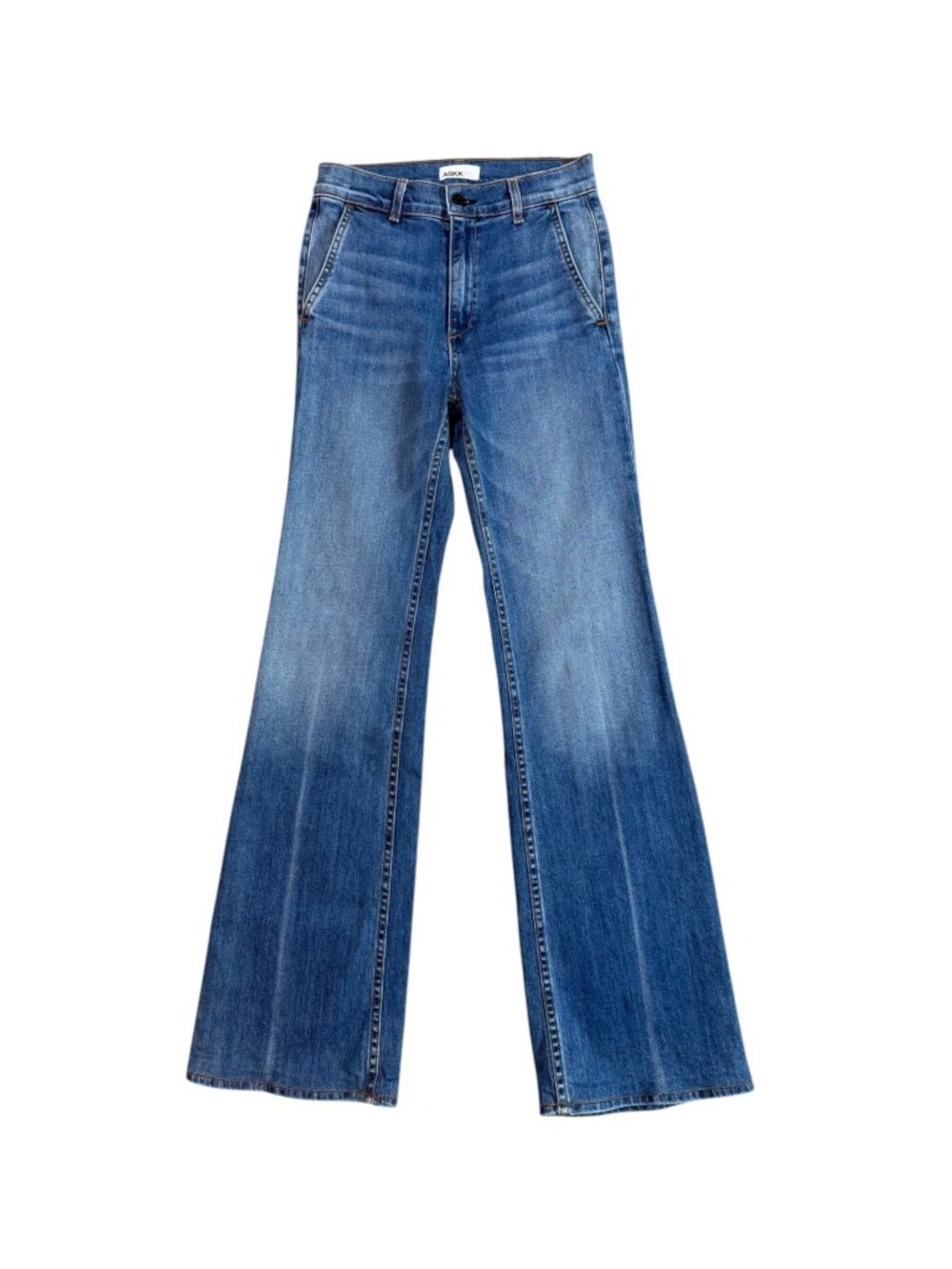 ASKK NY High Waist Bootcut Jeans in Toboggan Size 24